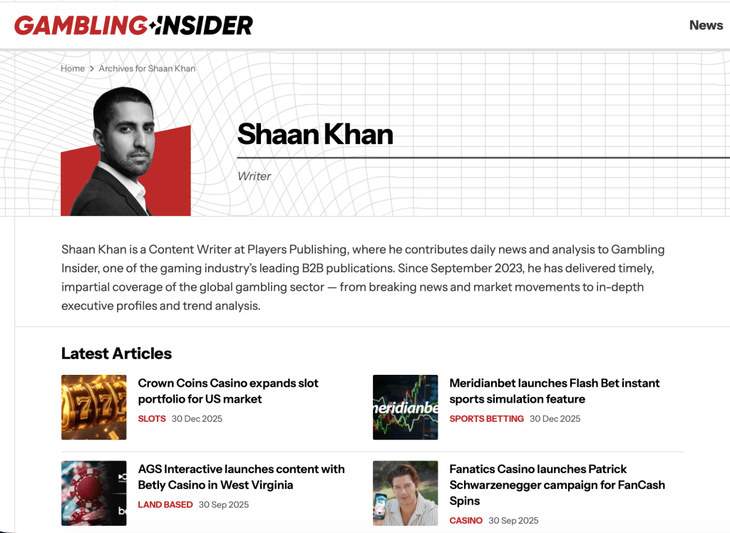 Gambling Insider author profile